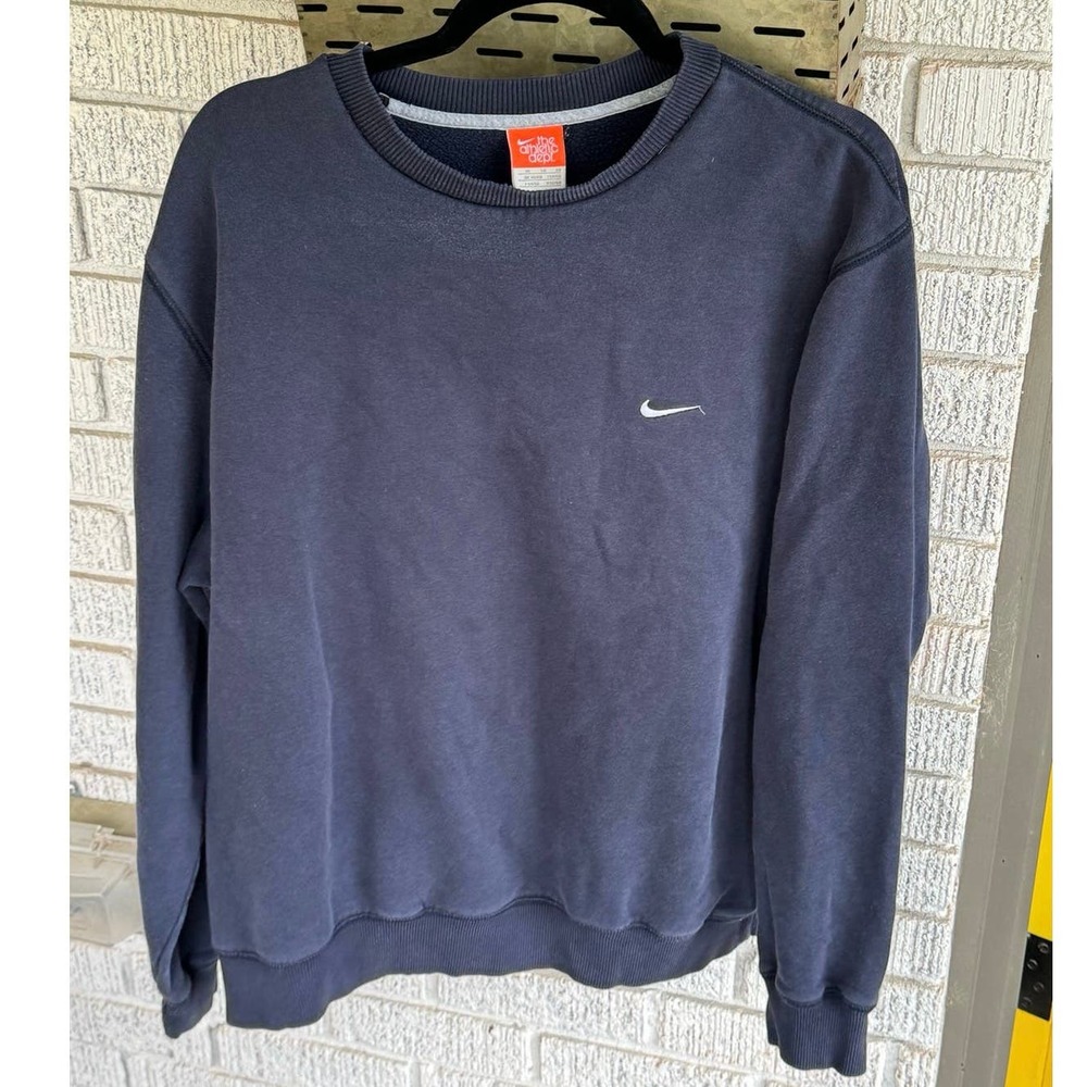Nike Sweatshirt Mens XL Blue Long Sleeve Crew Neck The Athletic Dept Swoosh y2k